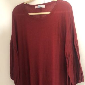 Woman’s fall FP free people spring burgundy ruffled  flowy tunic top